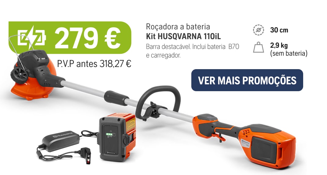Recortadora batería Kit Husqvarna 110iL, 299€