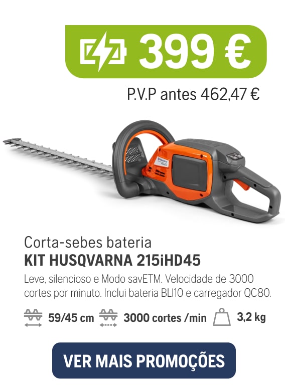 Cortasetos batería Kit Husqvarna 215iHD45, 399€