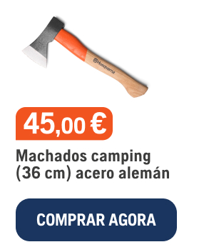 Hacha camping 36cm acero alemán, 45€